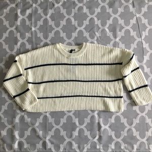Moon & Madison Chunky Knit Boxy Stripe Sweater